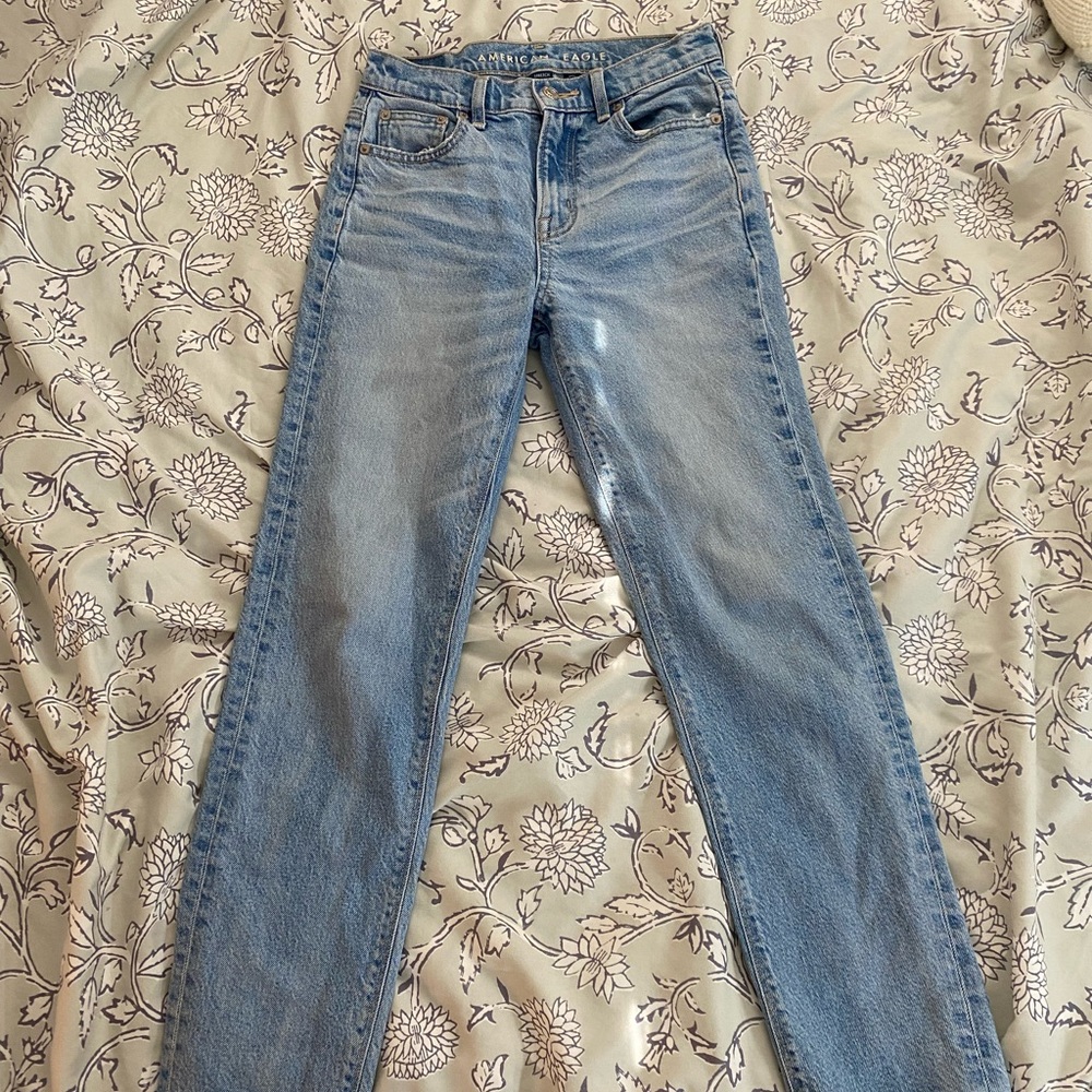 American Eagle Outfitters Light Blue Straight Leg Jeans